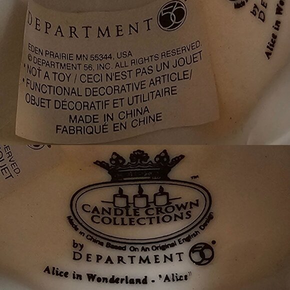 Department 56 Alice In Wonderland Porcelain Vintage Candle Crown Collections - Picture 11 of 12